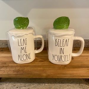 Rae Dunn Leaf Mug Set
